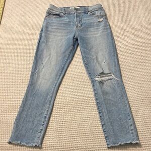 Abercrombie & Fitch Light Blue Ripped Skinny Jeans